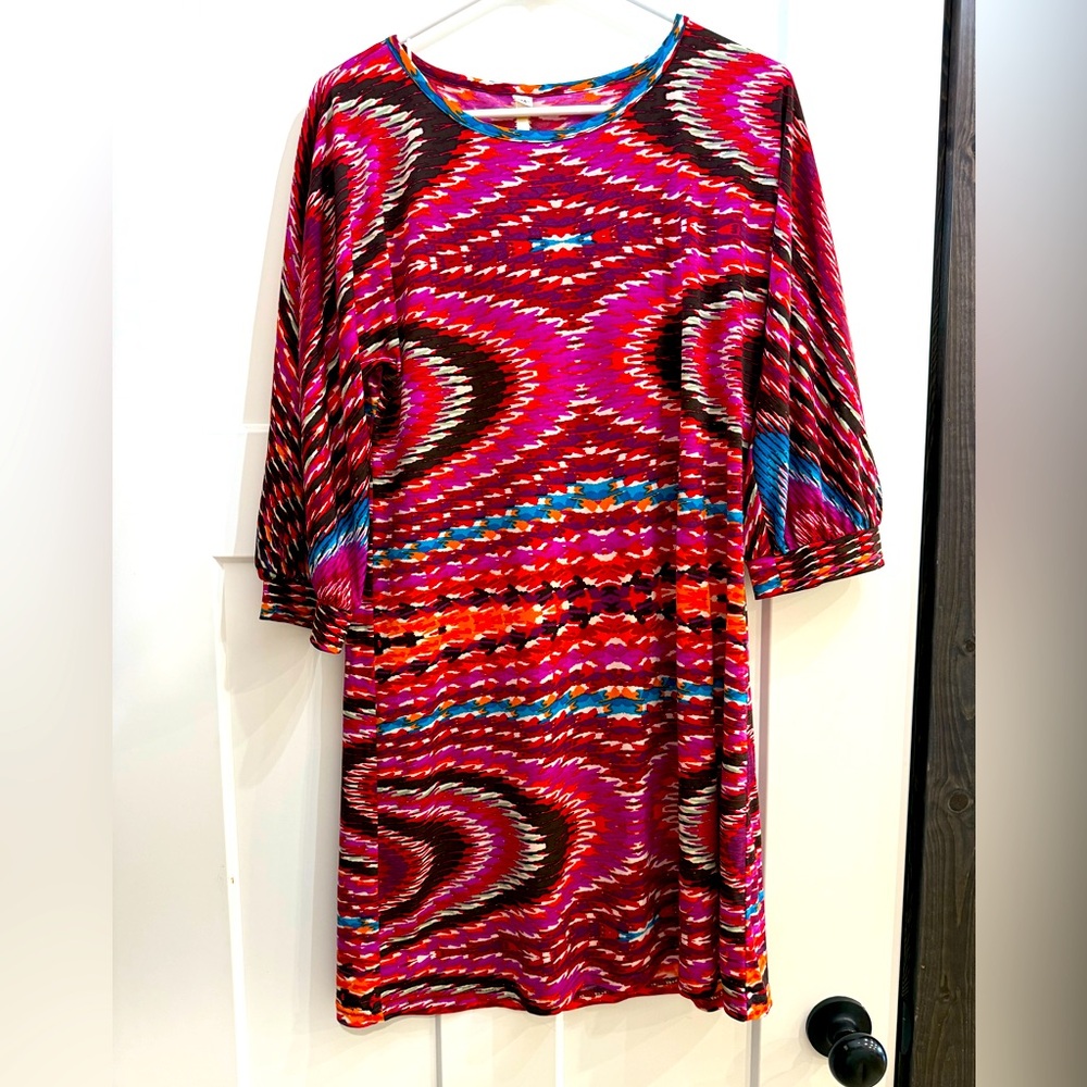 Uncle FrankVibrant Multicolor Patterned Dress size Medium